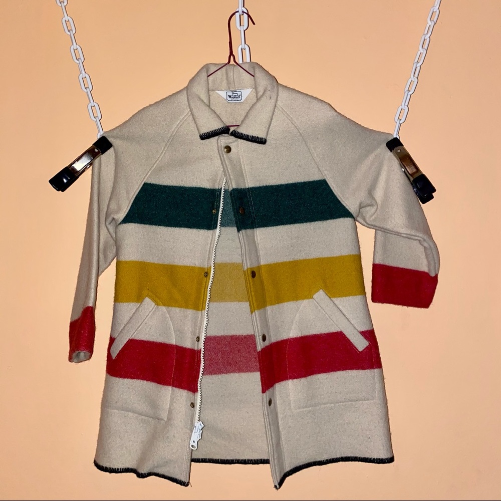 Vintage Woolrich Woman Hudson Bay Blanket Coat